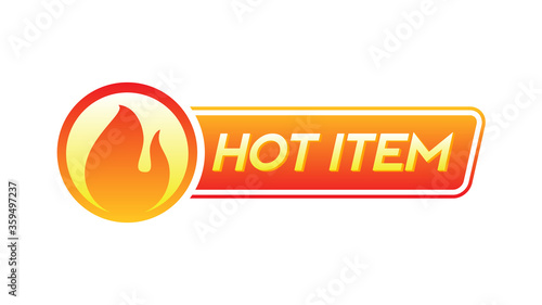 hot item icon. hot sale. hot product. badge element. custom placement promotional material vector illustration