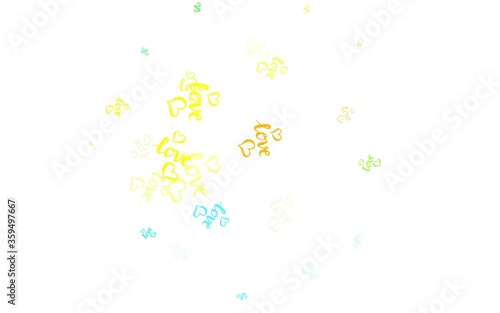 Light Multicolor vector texture with lovely hearts.