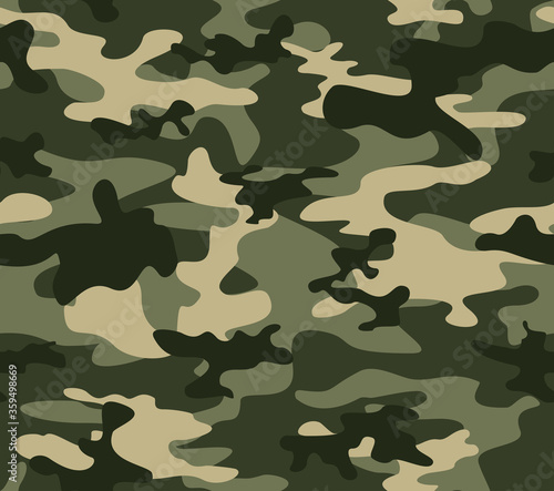 Camouflage seamless pattern green background vector illustration on textile