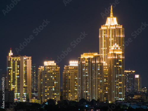 Night panorama of the capital of Indonesia - Jakarta.