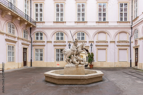 Fountain of St. George and the Dragon. in Bratislava, Slovakia