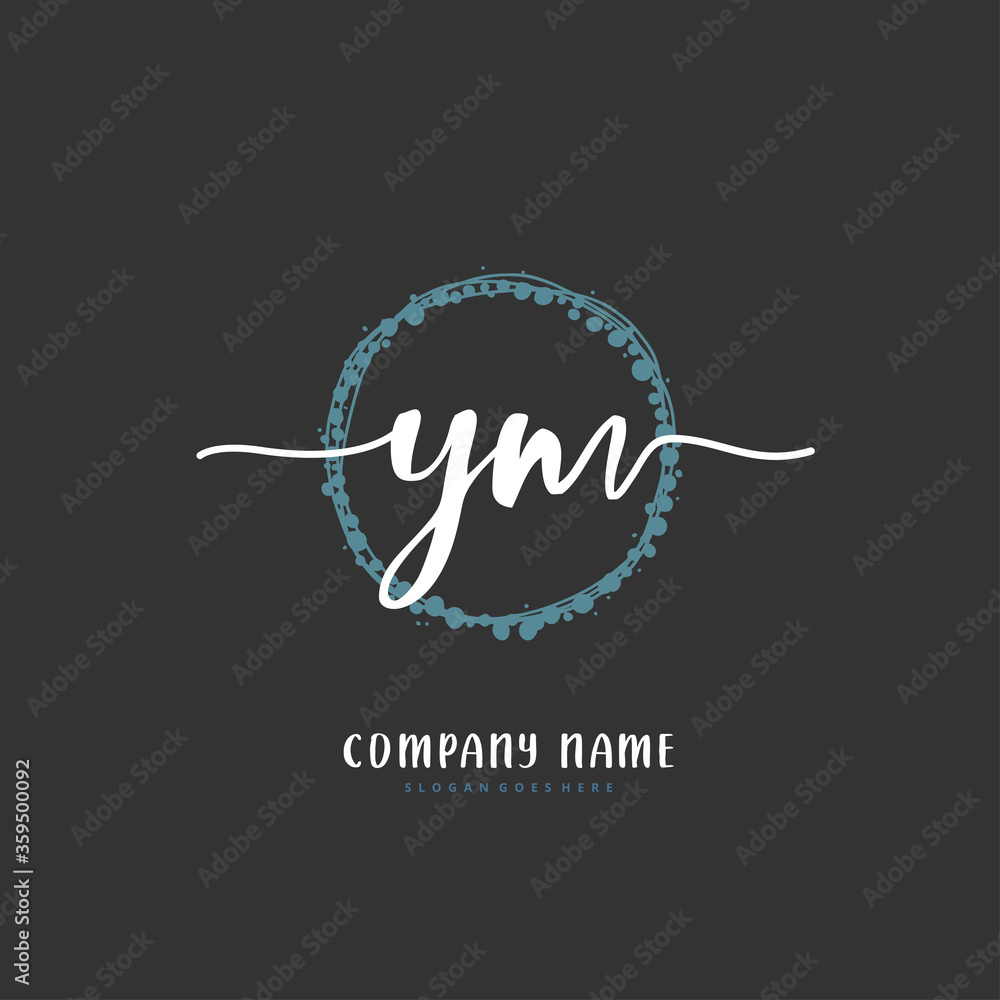 Y M YM Initial handwriting and signature logo design with circle. Beautiful design handwritten logo for fashion, team, wedding, luxury logo. Y M YM Initial handwriting and signature logo design with circle. Beautiful design handwritten logo for fashion, team, wedding, luxury logo.
