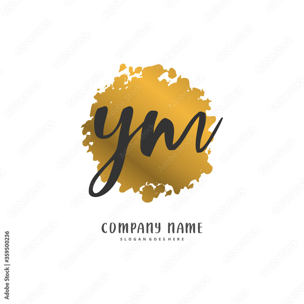 Y M YM Initial handwriting and signature logo design with circle. Beautiful design handwritten logo for fashion, team, wedding, luxury logo. Y M YM Initial handwriting and signature logo design with circle. Beautiful design handwritten logo for fashion, team, wedding, luxury logo.