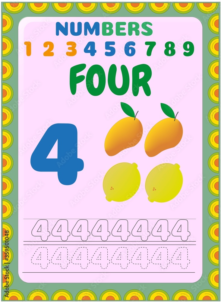 Preschool and toddler math with mango and lemon design Preschool and toddler math with mango and lemon design