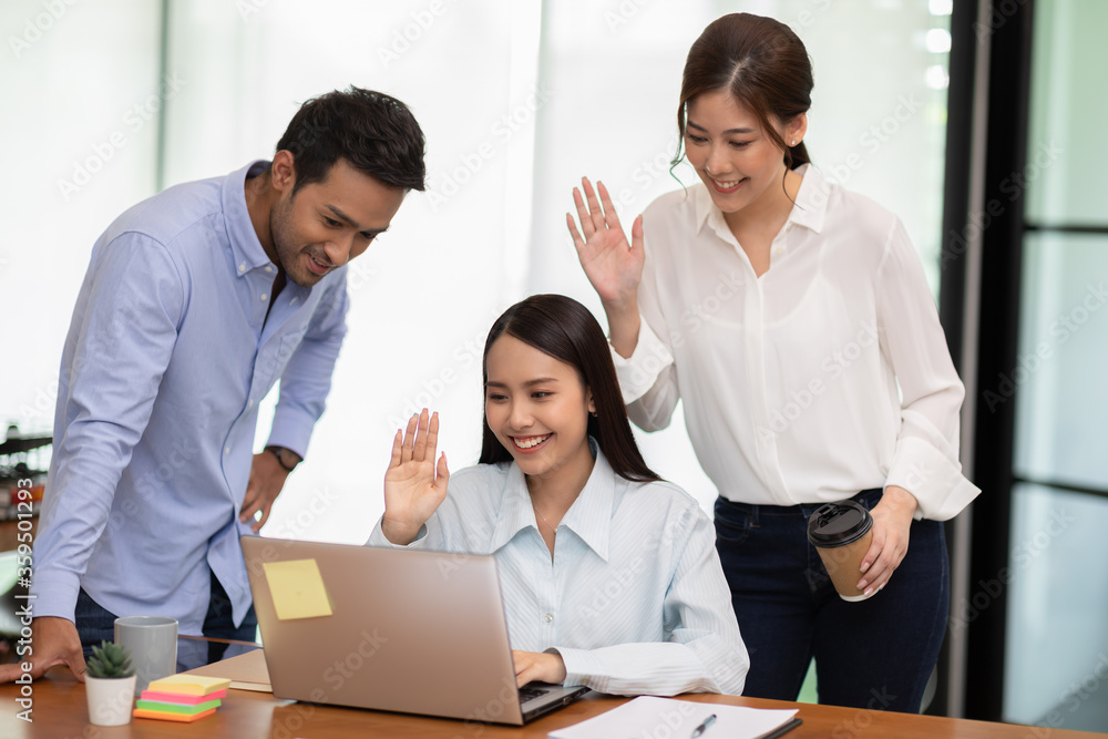 Group of Young business woman meeting with Customer Group of Young business woman meeting with Customer