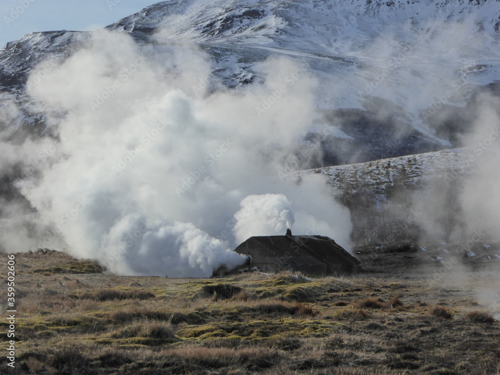 Fototapeta premium Steam vents in Iceland