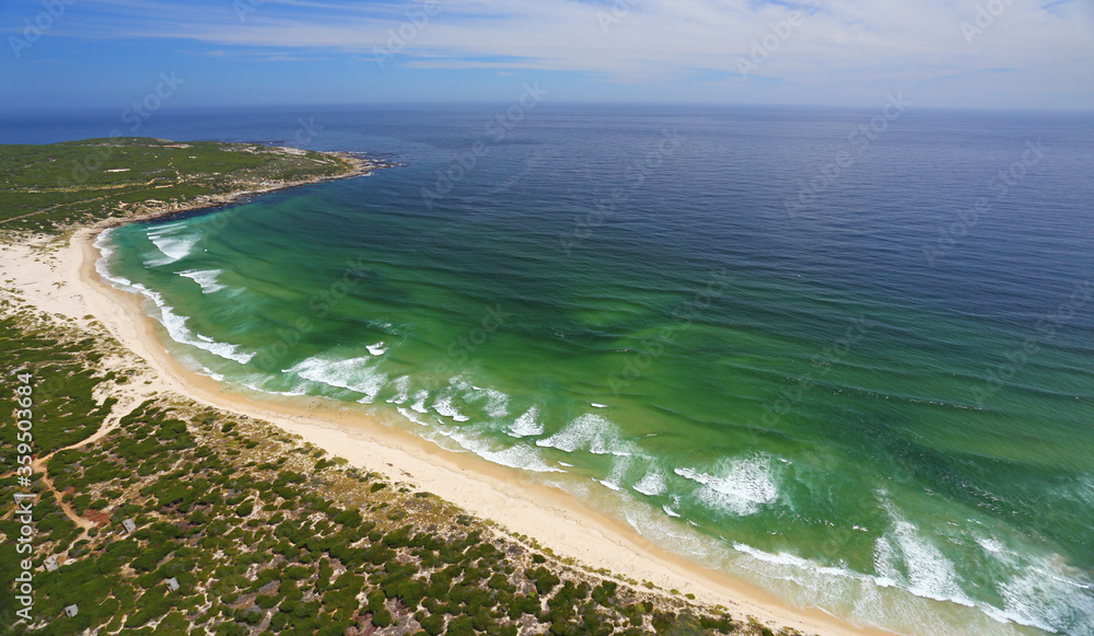 Cape Town, Western Cape / South Africa - 01/24/2016: Aerial photo of a beach