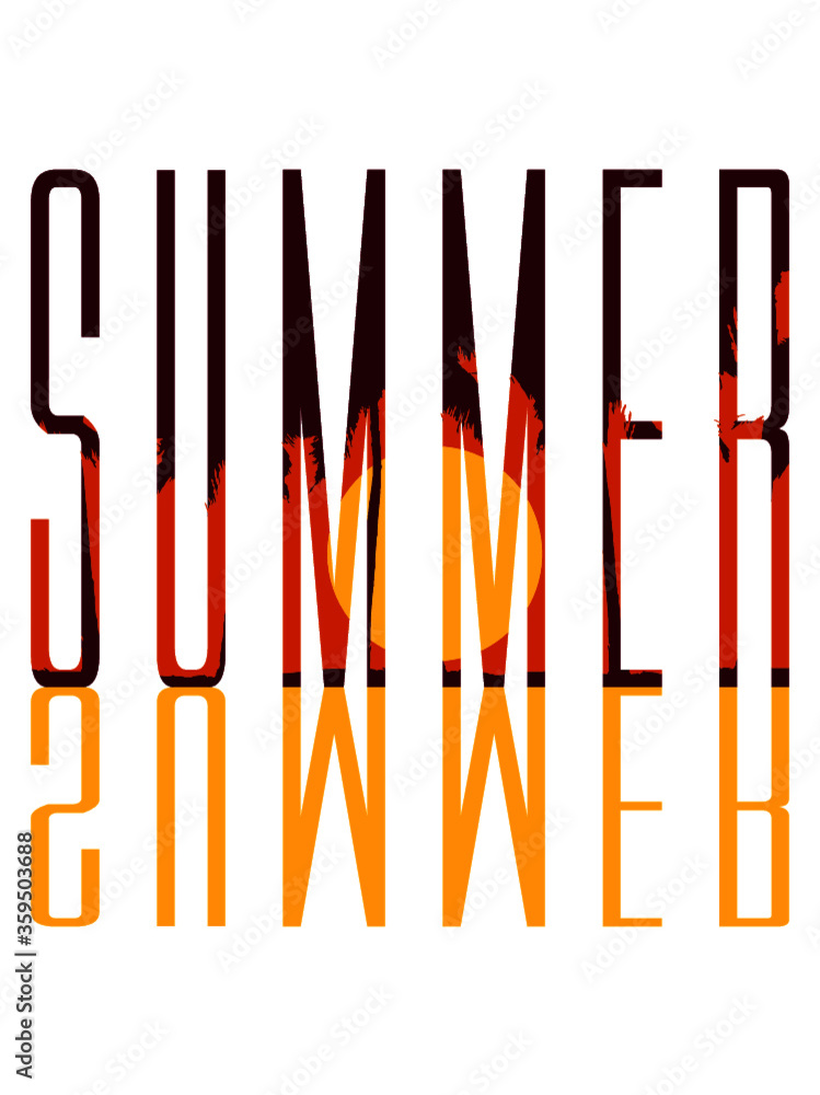 Palmen Summer Text Logo Sonnenschein Palmen Summer Text Logo Sonnenschein