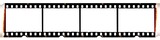 Camera film strip, isolated on white background, film strip with no pictures on it, Real high-res 35mm photo scan
