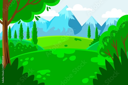 mountains glade landscape