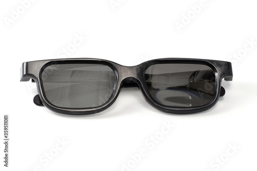 black plastic sun protective 3d glasses