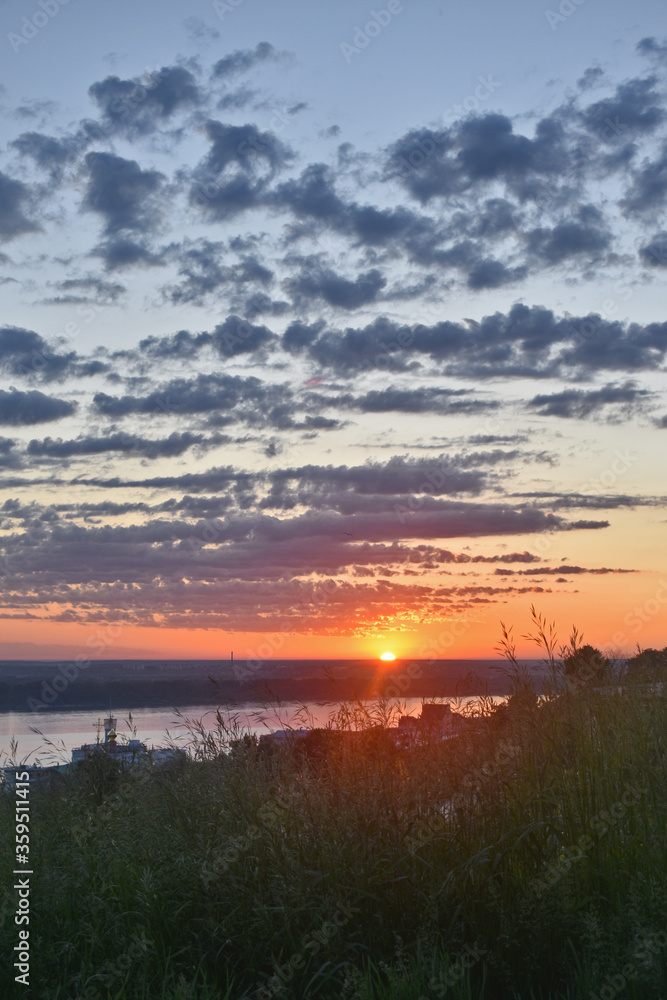 Sunrise over the Volga and Nizhny Novgorod Sunrise over the Volga and Nizhny Novgorod