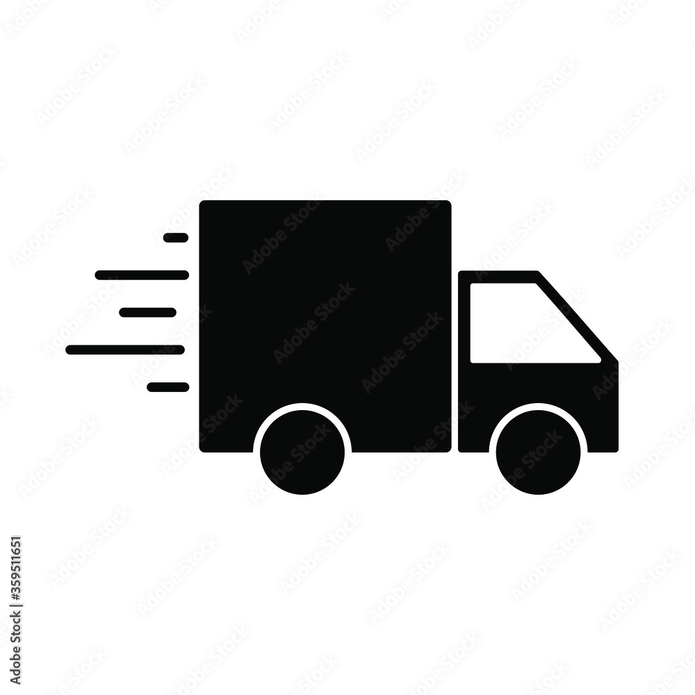 Delivery truck black icon store website shipping vector illustration Delivery truck black icon store website shipping vector illustration