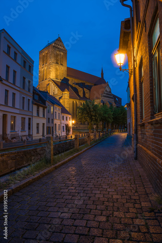 Blue hour in the baltic city of Wismar.