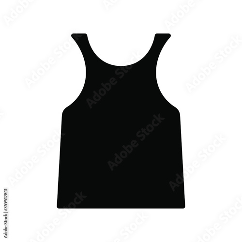 Tank Top Icon Black Vector Illustration Casual Sport Wear Symbol