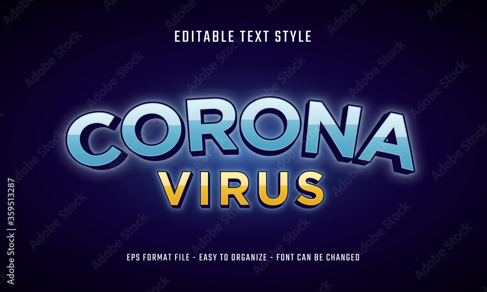Obraz premium Editable text effects blue and yellow