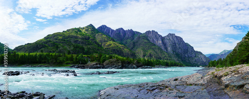 mountain landscape with river