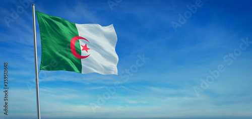 The National flag of Algeria photo