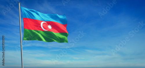 The National flag of Azerbaijan
