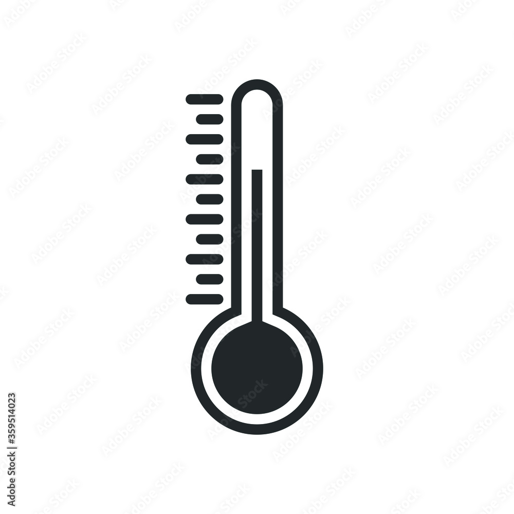 Temperature Flat vector Icon Medicine Weather Thermometer Black And White Illustration Temperature Flat vector Icon Medicine Weather Thermometer Black And White Illustration