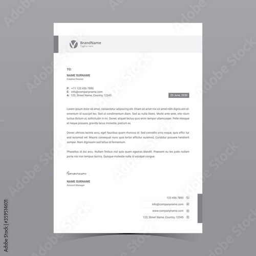 A4 Letterhead Template Vector Design
