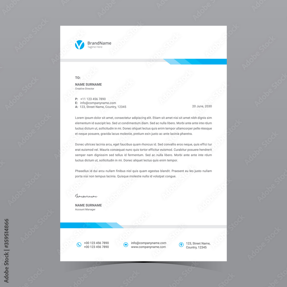 A4 Letterhead Template Vector Design A4 Letterhead Template Vector Design