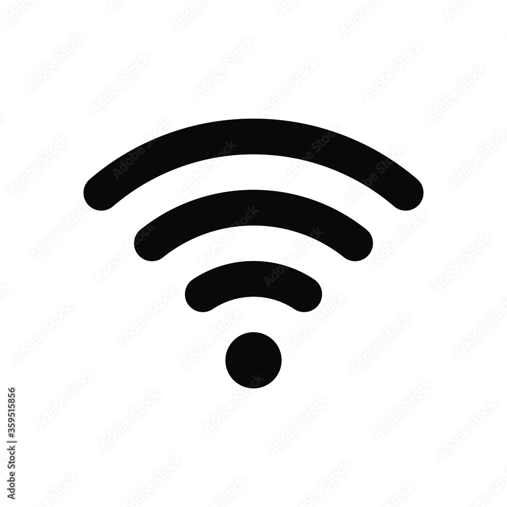 WIFI Black Icon isolated Vector Illustration Wireless Network Connection Signal Symbol WIFI Black Icon isolated Vector Illustration Wireless Network Connection Signal Symbol