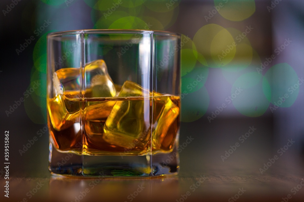 Glass of Whiskey and Ice Glass of Whiskey and Ice