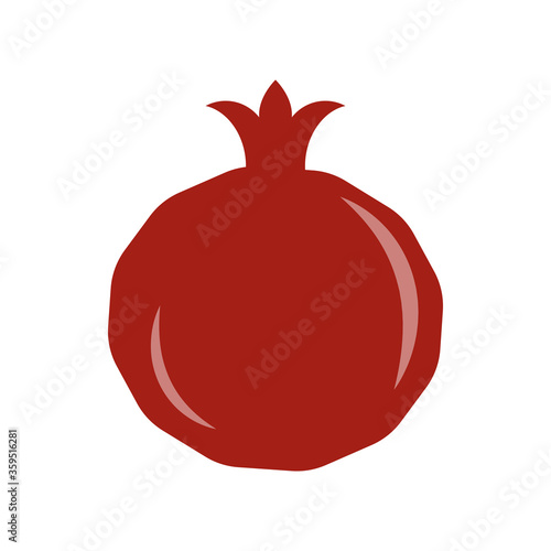 Pomegranate fruit isolated icon vector illustration on white background Rosh Hashanah holiday symbol