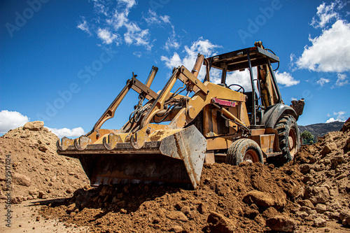Tableau sur toile Maquinaria pesada para construcción