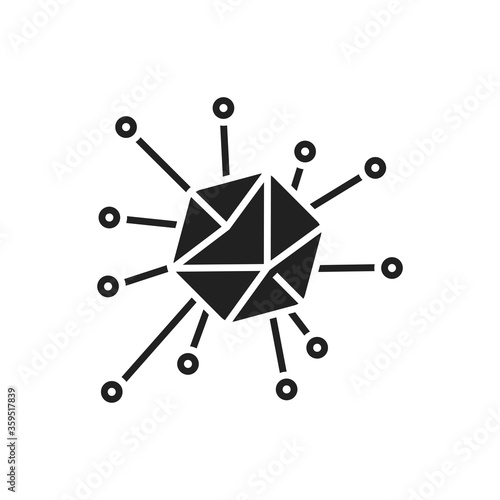 Adenovirus black glyph icon. Respiratory infections. Bacteria, microorganism sign. Microscopic germ cause diseases concept. Pictogram for web, mobile app. UI UX design element.