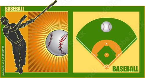 Ballplayer’s strikes the ball with a bat 