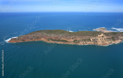 Plettenberg Bay, Western Cape / South Africa - 08/28/2017: Aerial photo of Robberg Peninsula photo