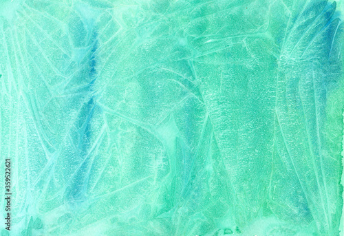 Green Hand painted watercolor abstract background