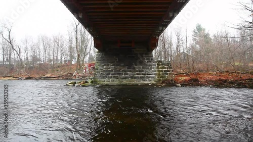 View of Powercourt Covered Bridge in Quebec, Canada photo