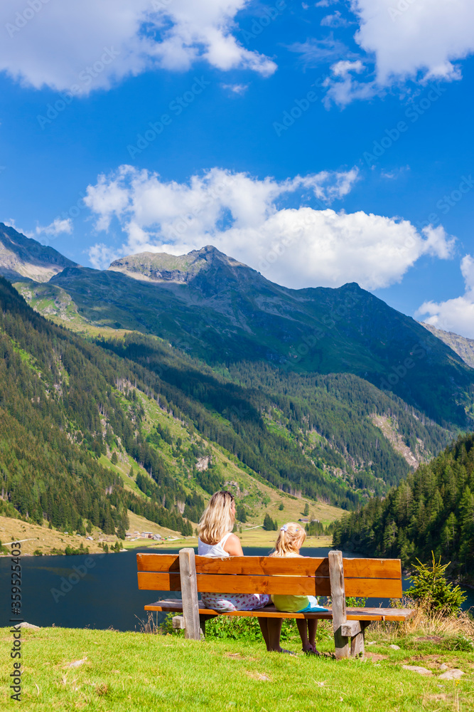 Alpine mountain lake Riesachsee near Schladming in Austria