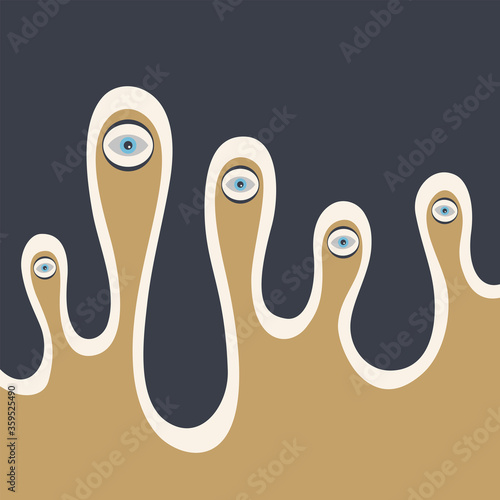 Surreal artwork with eyes, ...