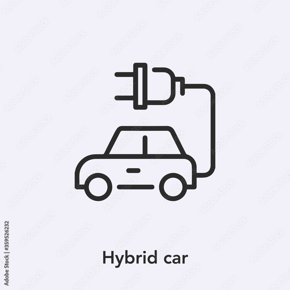 hybrid car icon vector sign symbol