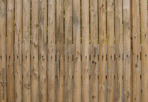 Fototapeta Naklejka Na Ścianę i Meble -  Wooden round logs background. Timber planks pavement above.