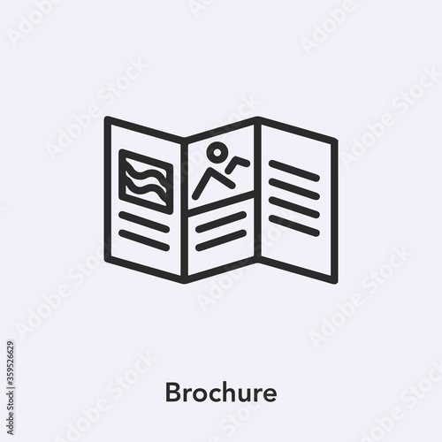 brochure icon vector. Linear style sign for mobile concept and web design. brochure symbol illustration. Pixel vector graphics - Vector.