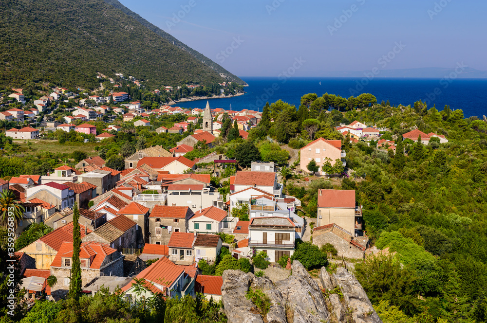 picturesque Adriatic coast. Trpanj town is a picturesque resort town on the Peljesac Peninsula, Dalmatia region, Croatia