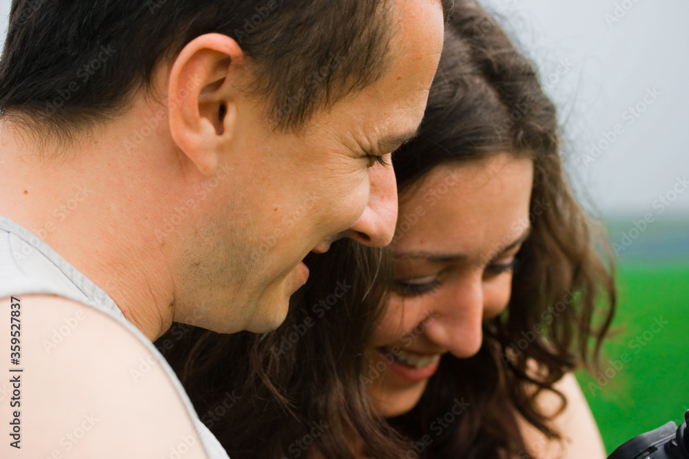 Portrait of an attractive Young couple having fun in a wheat field Portrait of an attractive Young couple having fun in a wheat field