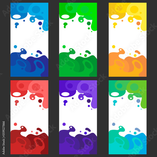 Color combinations with white dividing part. vector