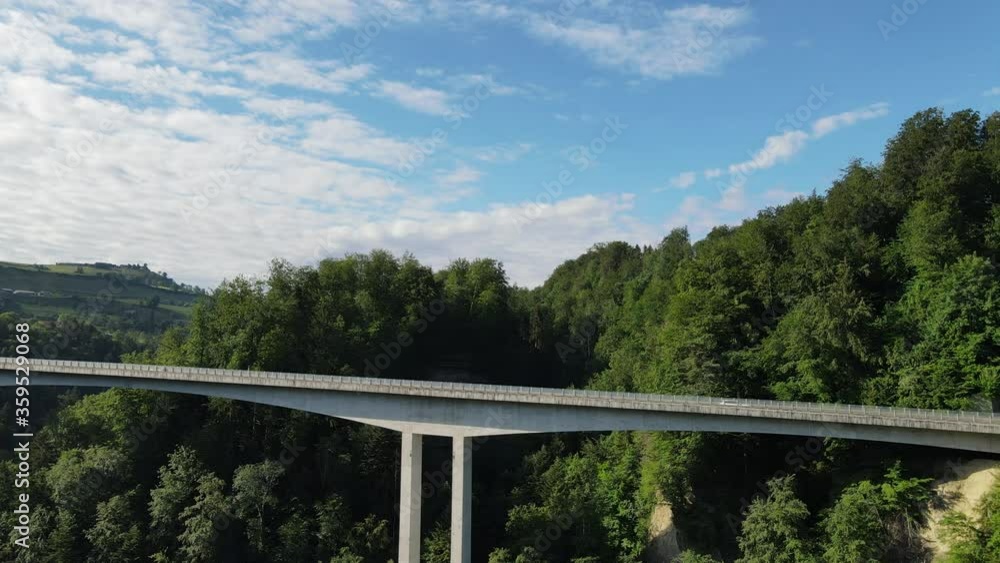 Two bridges over the Lorze River in Canton Zug Switzerland