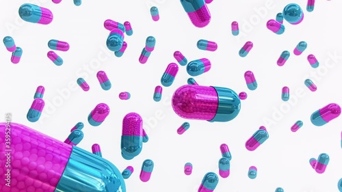 Pharmaceutical Pill Capsules Medicine Floating Horizontal