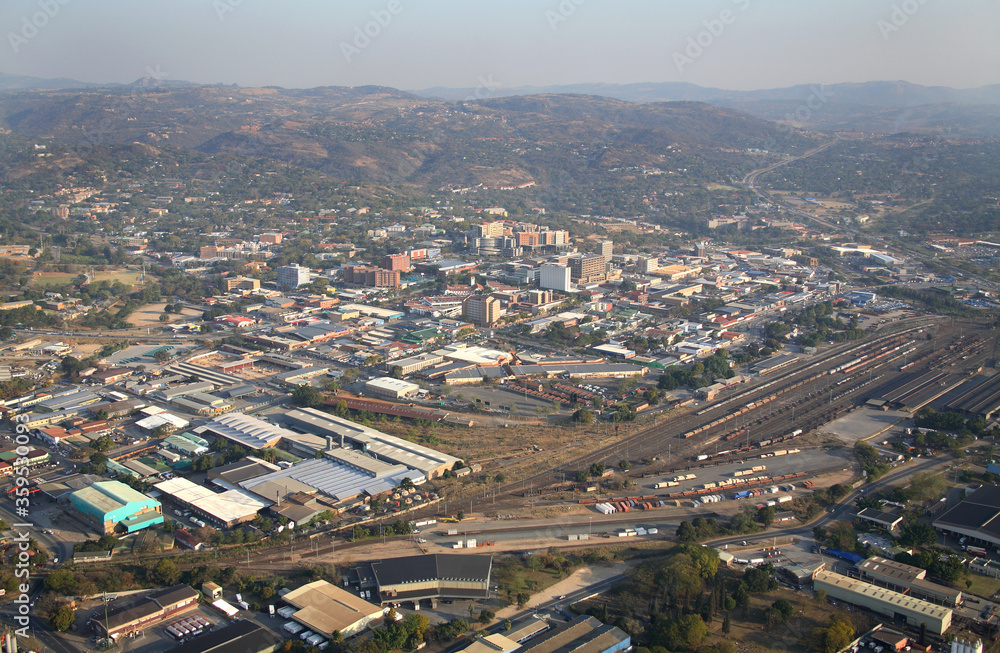 Nelspruit, Mpumalanga / South Africa - 07/16/2008: Aerial photo of Nelspruit CBD
