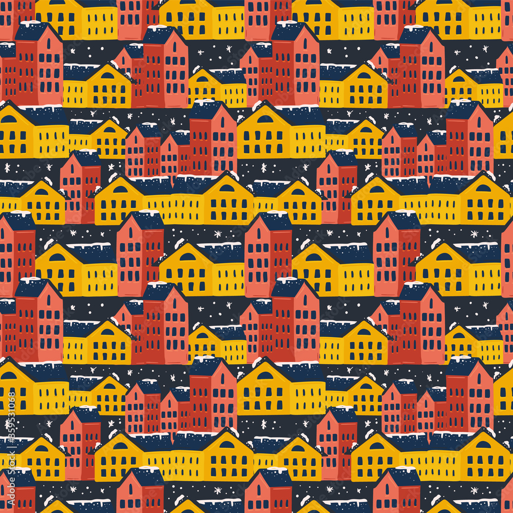 Merry Christmas and Happy New Year seamless pattern illustration. Trendy style. Vector design template. Design for poster, card, invitation, placard, brochure, flyer. Merry Christmas and Happy New Year seamless pattern illustration. Trendy style. Vector design template. Design for poster, card, invitation, placard, brochure, flyer.