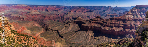 A panorama view of Yaki Point on the South rim of the Grand Canyon, Arizona in springtime