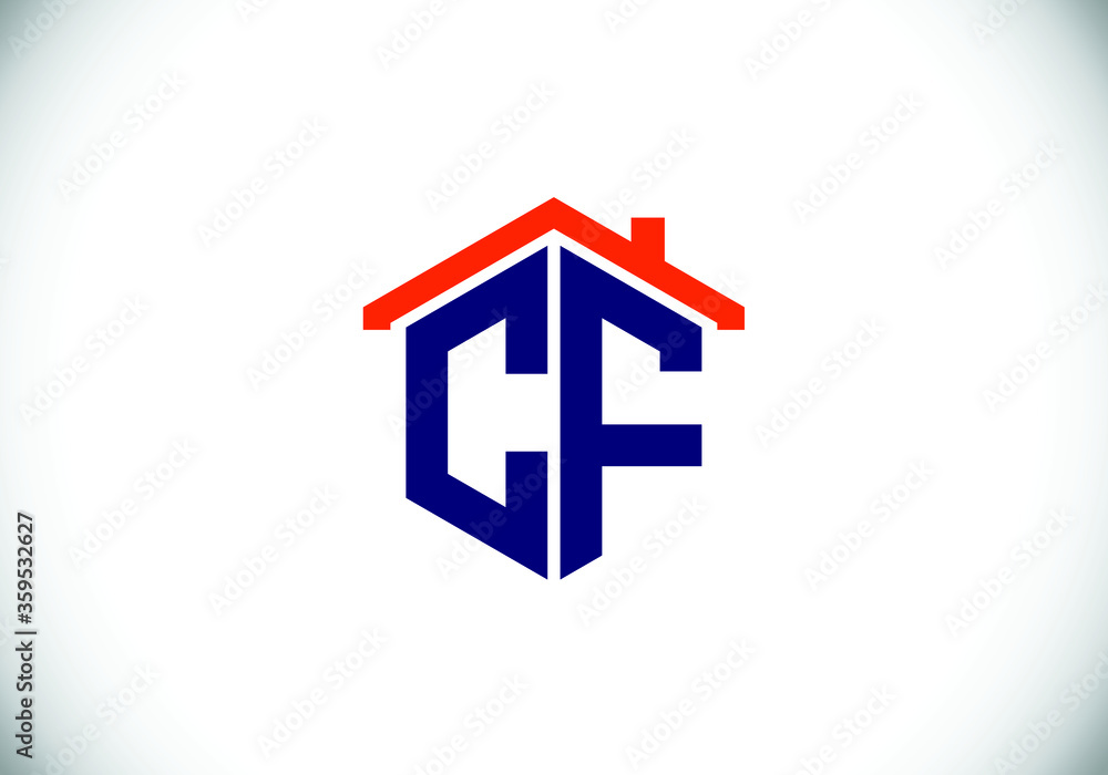 Initial Monogram Letter C F Logo Design Vector Template. C F Letter Logo Design Initial Monogram Letter C F Logo Design Vector Template. C F Letter Logo Design