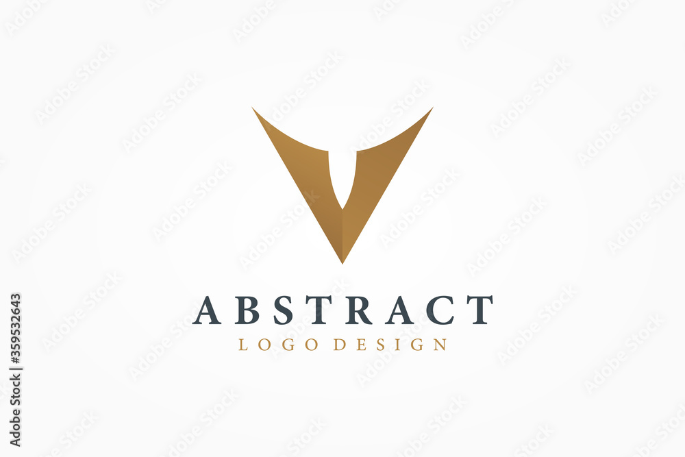 Abstract Initial Letter V Logo. Gold Triangular Shape Geometric Origami Style isolated on White Background. Usable for Business and Branding Logos. Flat Vector Logo Design Template Element. Abstract Initial Letter V Logo. Gold Triangular Shape Geometric Origami Style isolated on White Background. Usable for Business and Branding Logos. Flat Vector Logo Design Template Element.